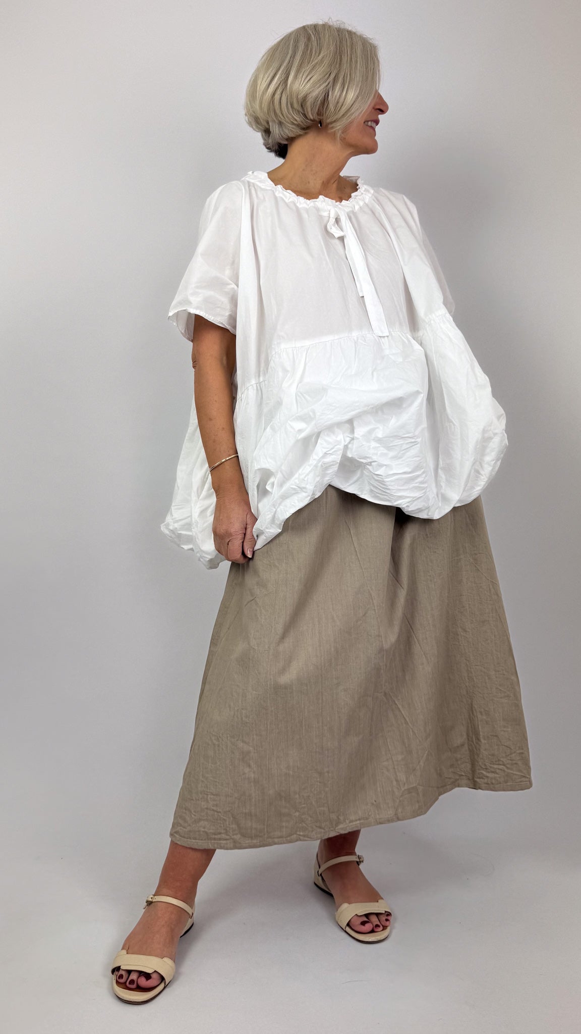 Barbara Lang TRAV V Blouse Ecru