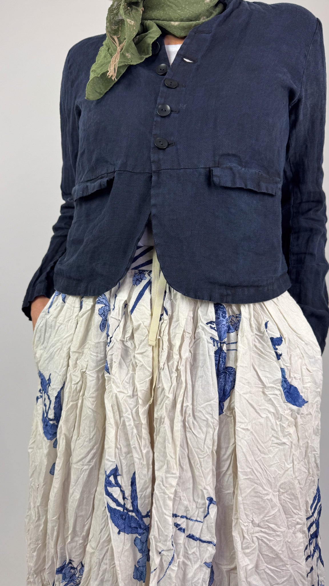 Pas De Calais 7455 Flower Skirt Ivory