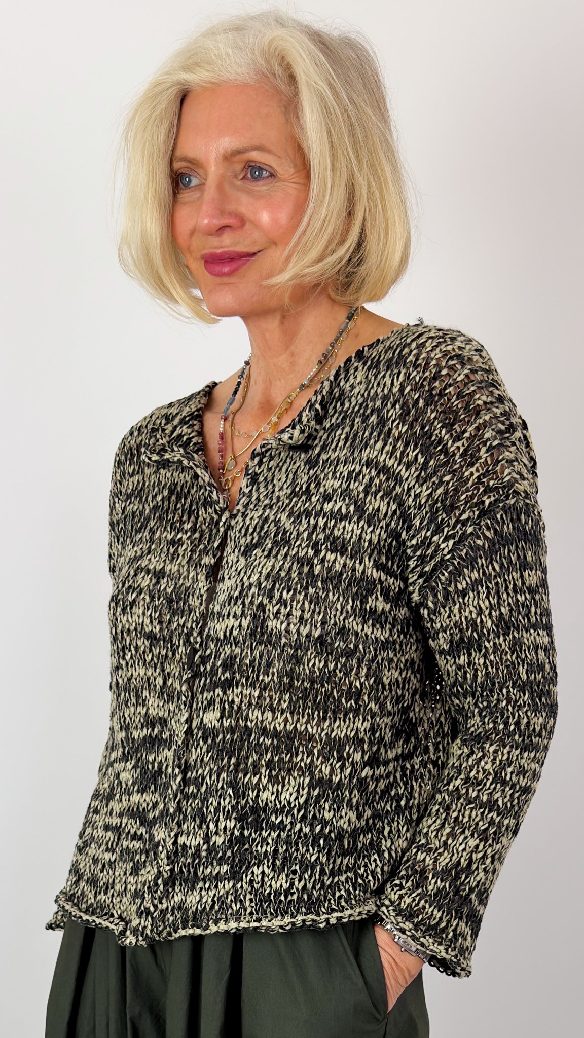 Neirami 410FS Cardigan Sabbia