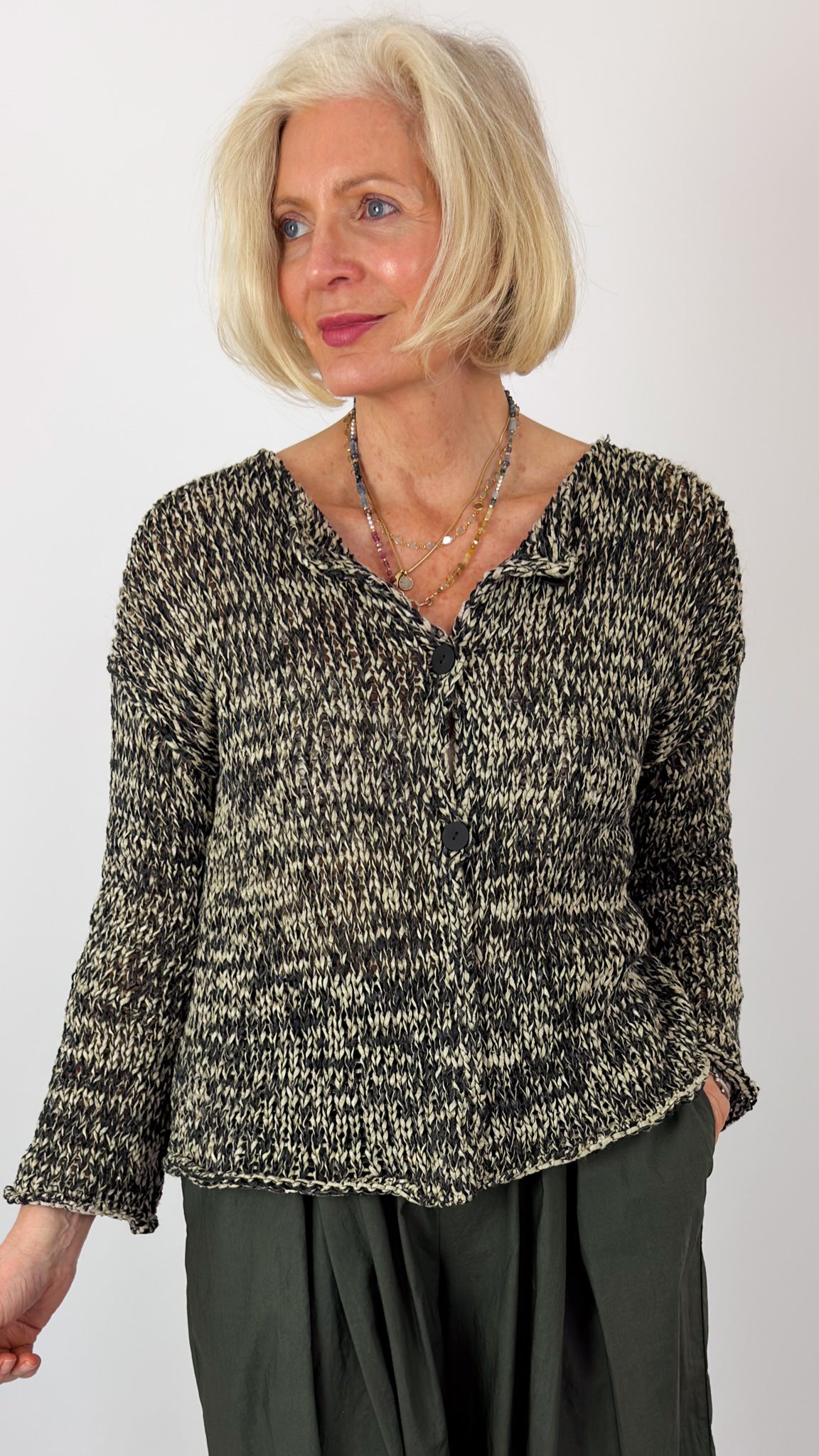 Neirami 410FS Cardigan Sabbia