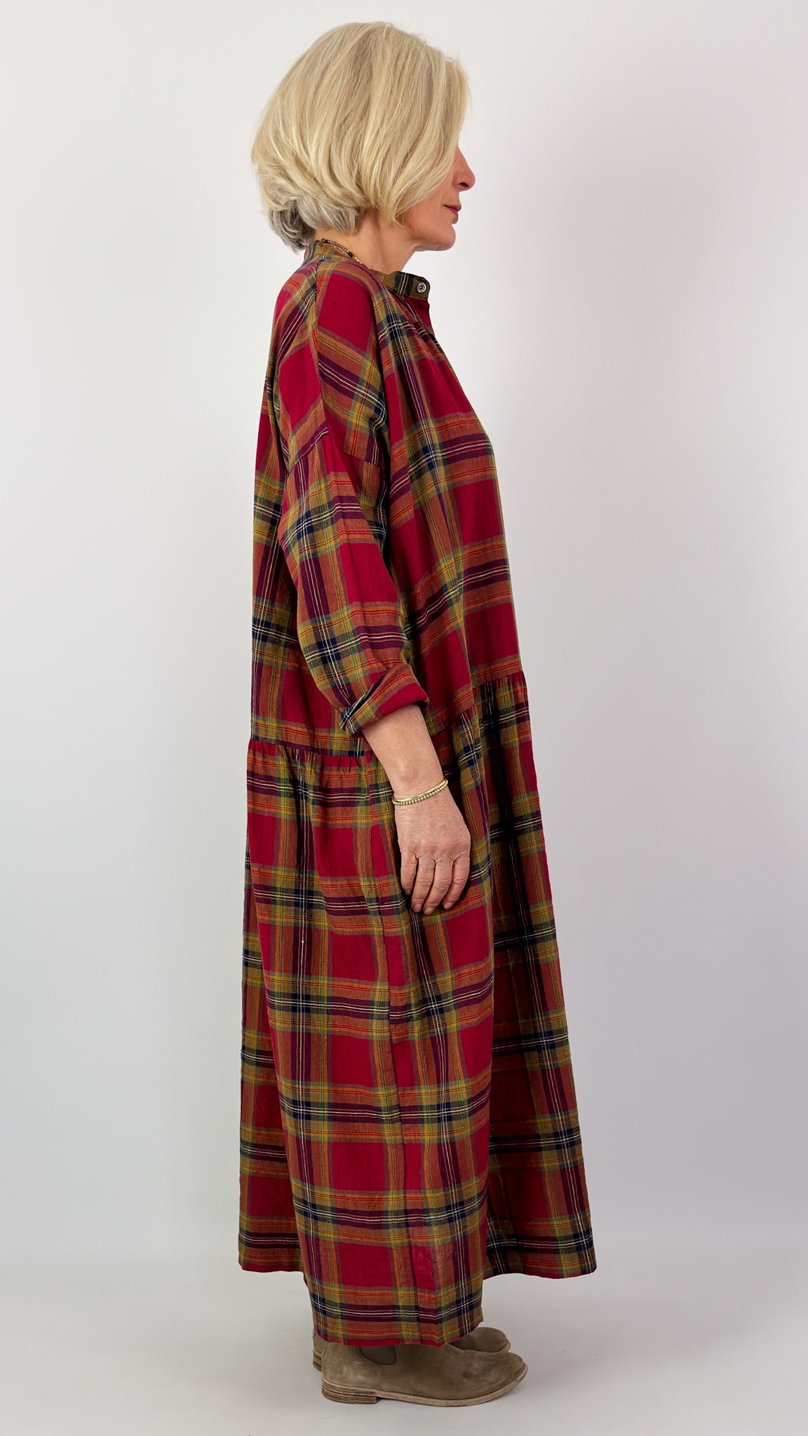 Ichi Antiquities 902 Tartan Dress Red