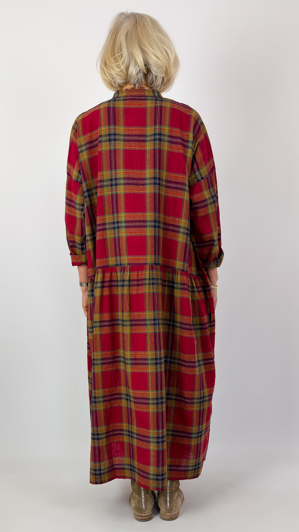 Ichi Antiquities 902 Tartan Dress Red