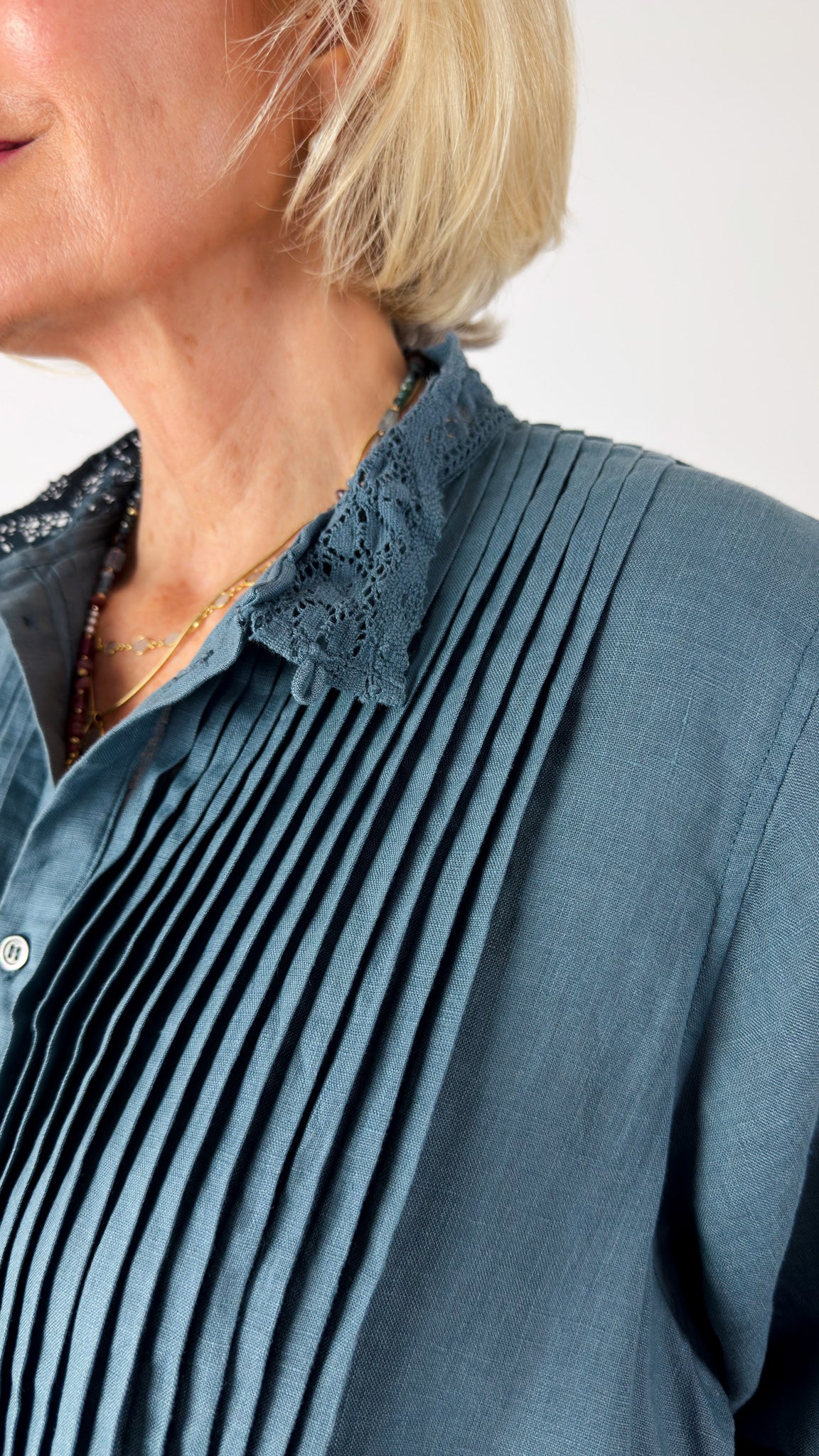 Ichi Antiquities 932 Linen Dress Earth Blue