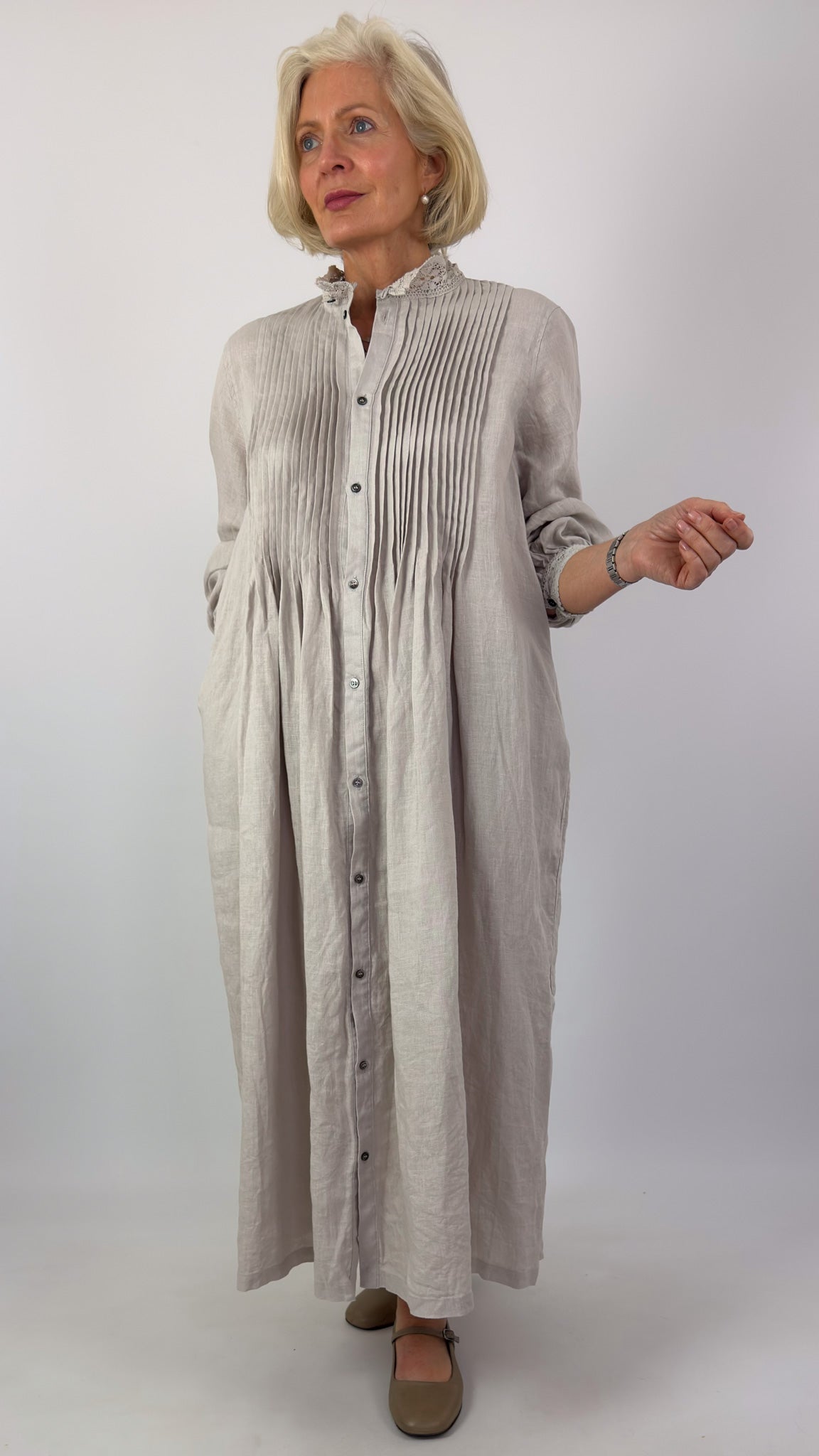 Ichi Antiquities 932 Linen Dress Greige