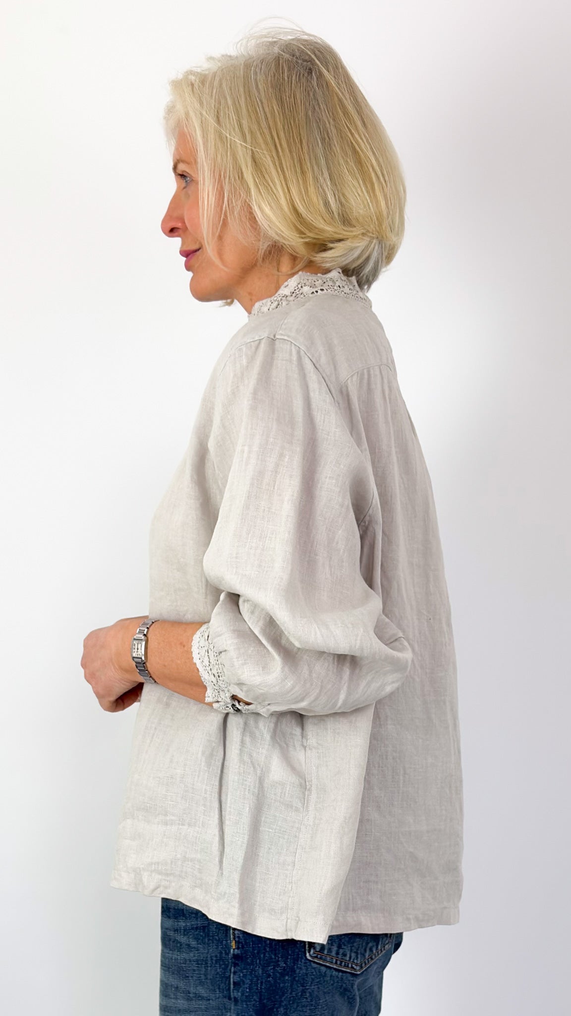 Ichi Antiquities 931 Linen Shirt Greige