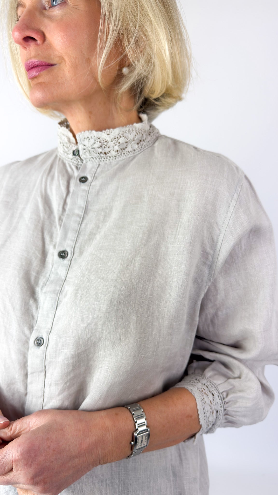 Ichi Antiquities 931 Linen Shirt Greige
