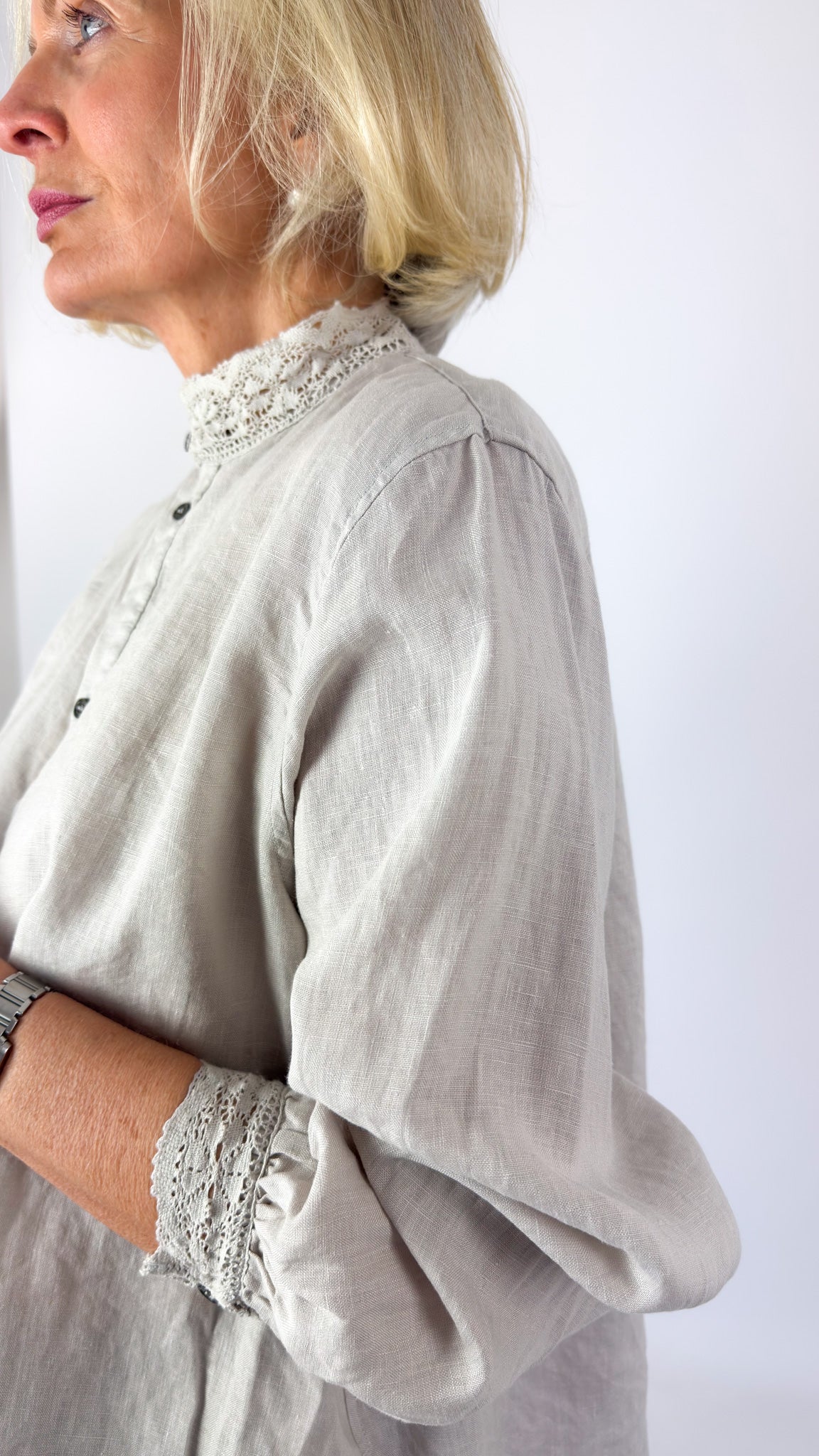 Ichi Antiquities 931 Linen Shirt Greige