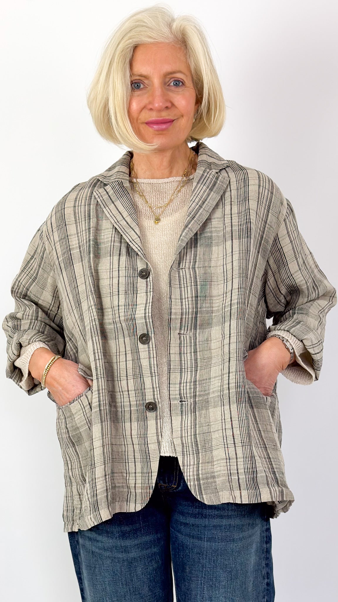 Ichi 923 Check Jacket Natural