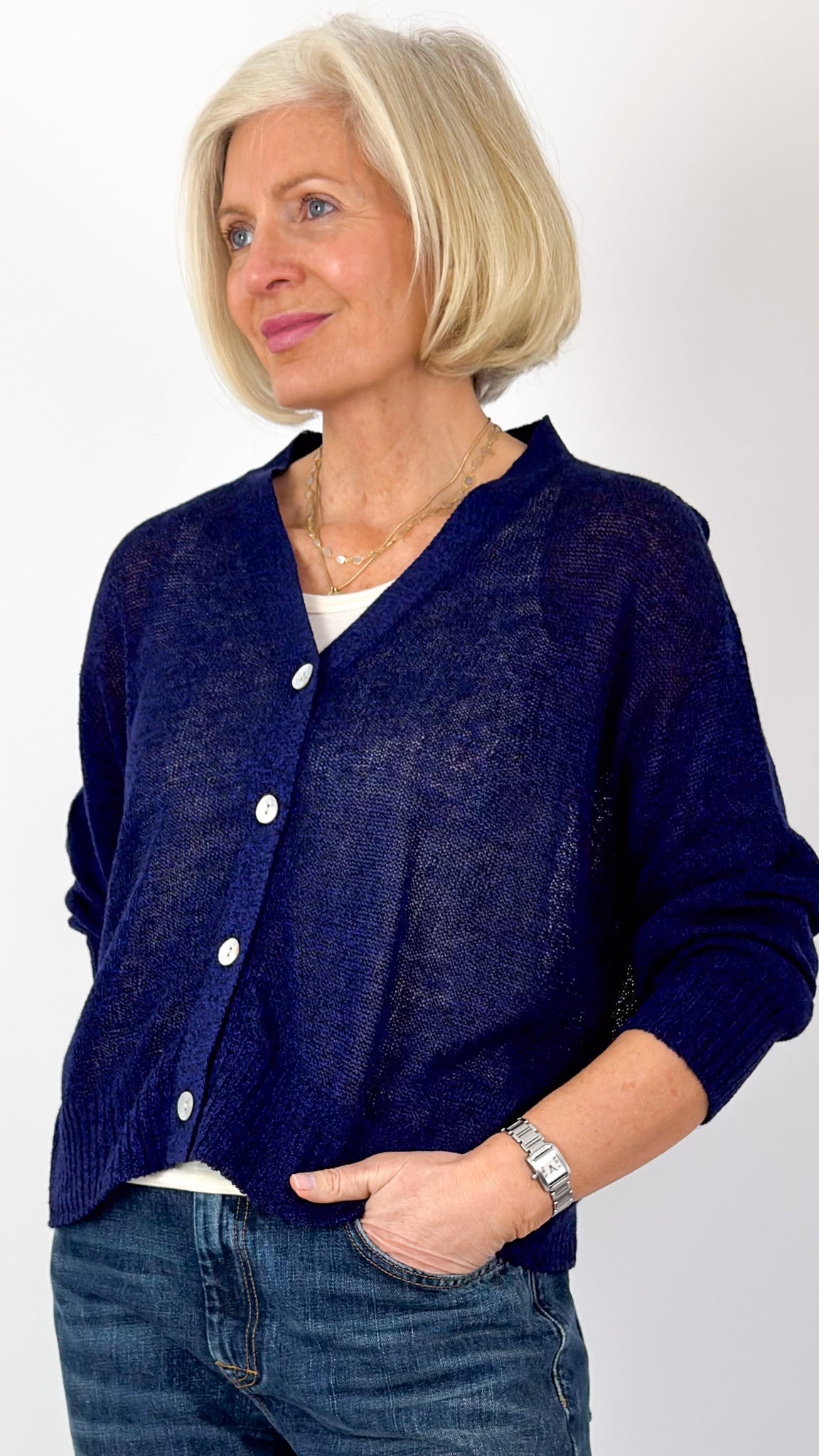 Ichi Antiquities 961 Cardigan Navy