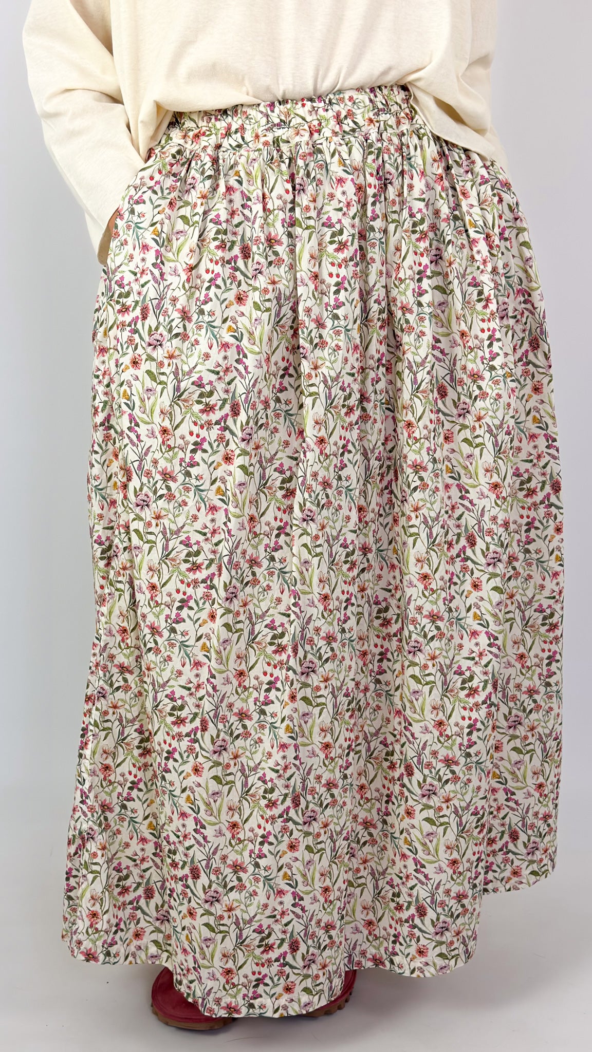 Ichi Antiquities 928 Liberty Print Skirt Flower