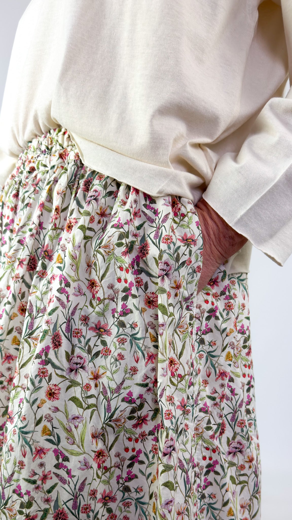 Ichi Antiquities 928 Liberty Print Skirt Flower