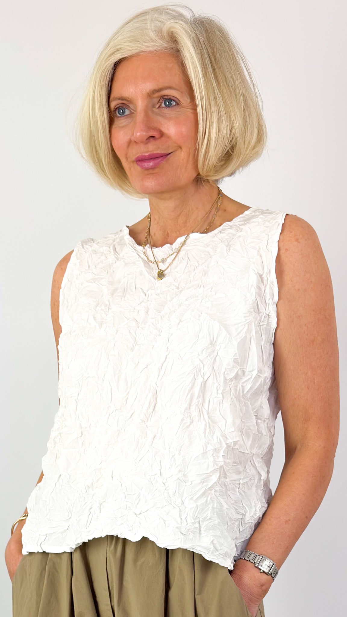 Manuelle Guibal 7006 Crinkora Top Milk