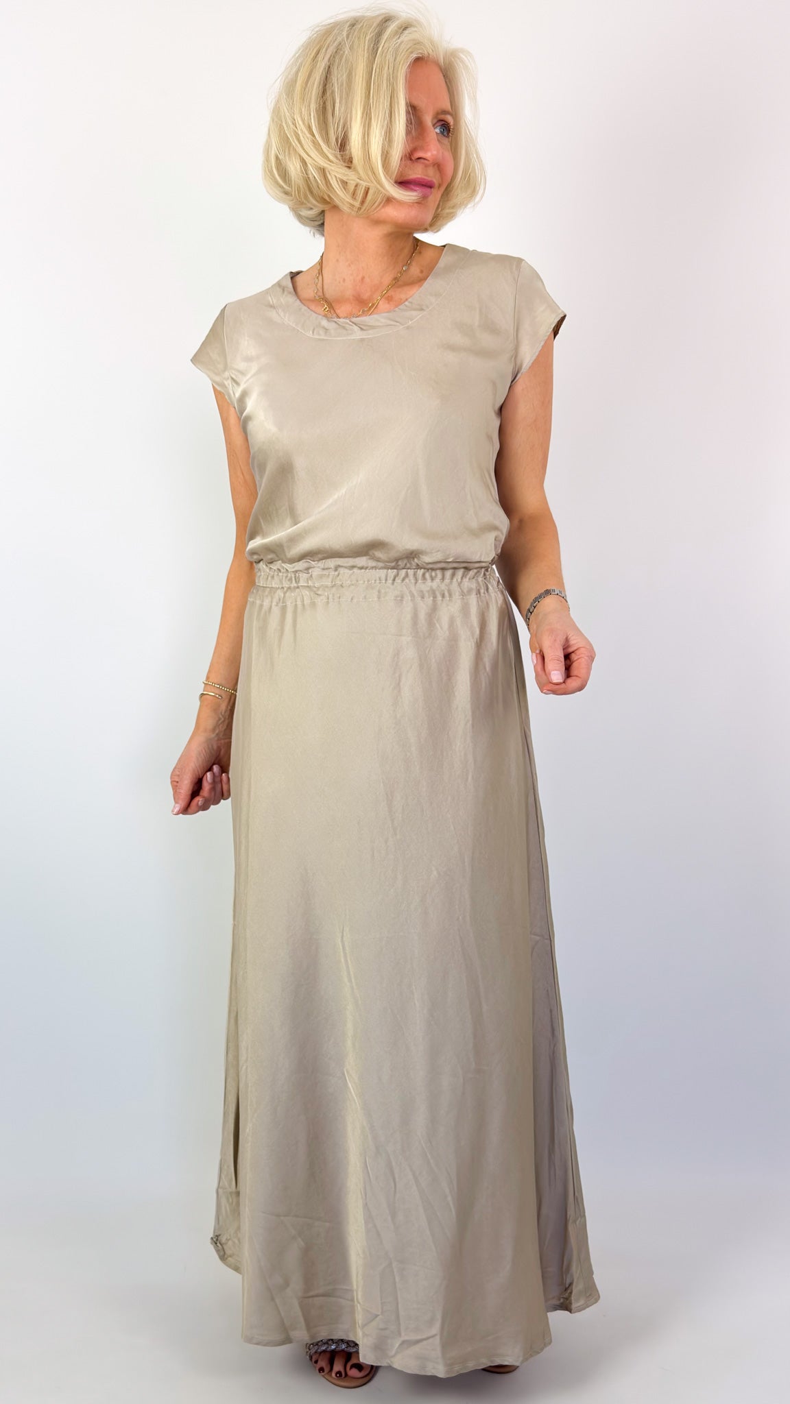 Sula Bias Cut Dress Feather Grey