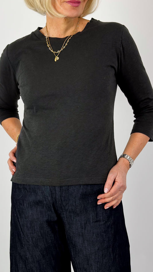 Sula 3/4 Sleeve T-Shirt Gunmetal