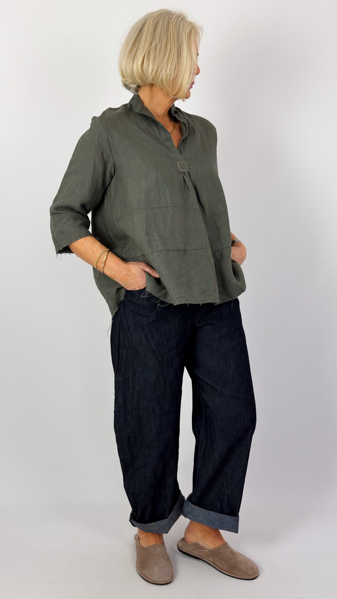 Sula Sunny Shirt Dirty Green