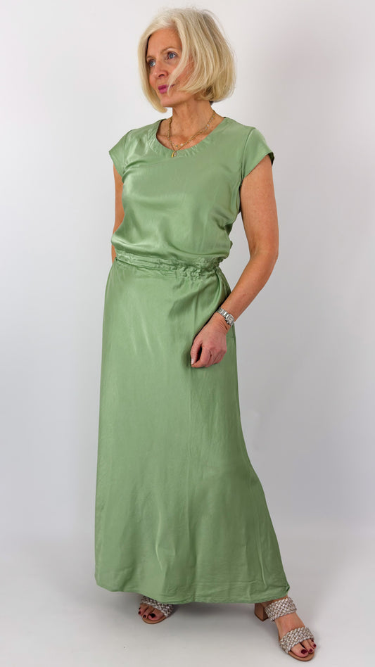 Sula Bias Cut Dress Aspen Green