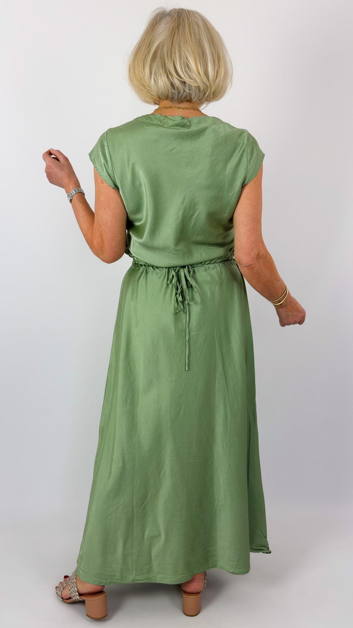 Sula Bias Cut Dress Aspen Green