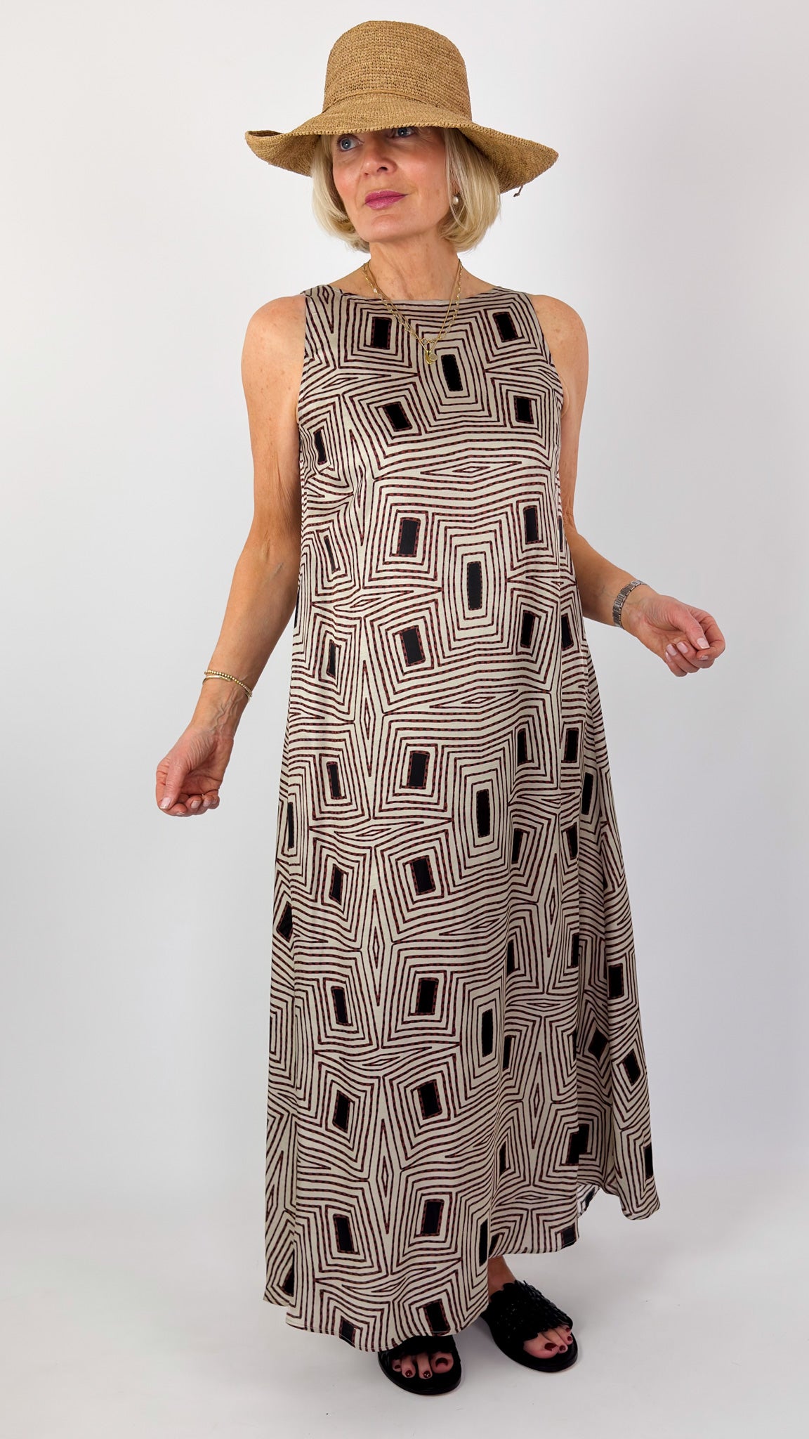 Diega Ruca Dress Ecru/Camel