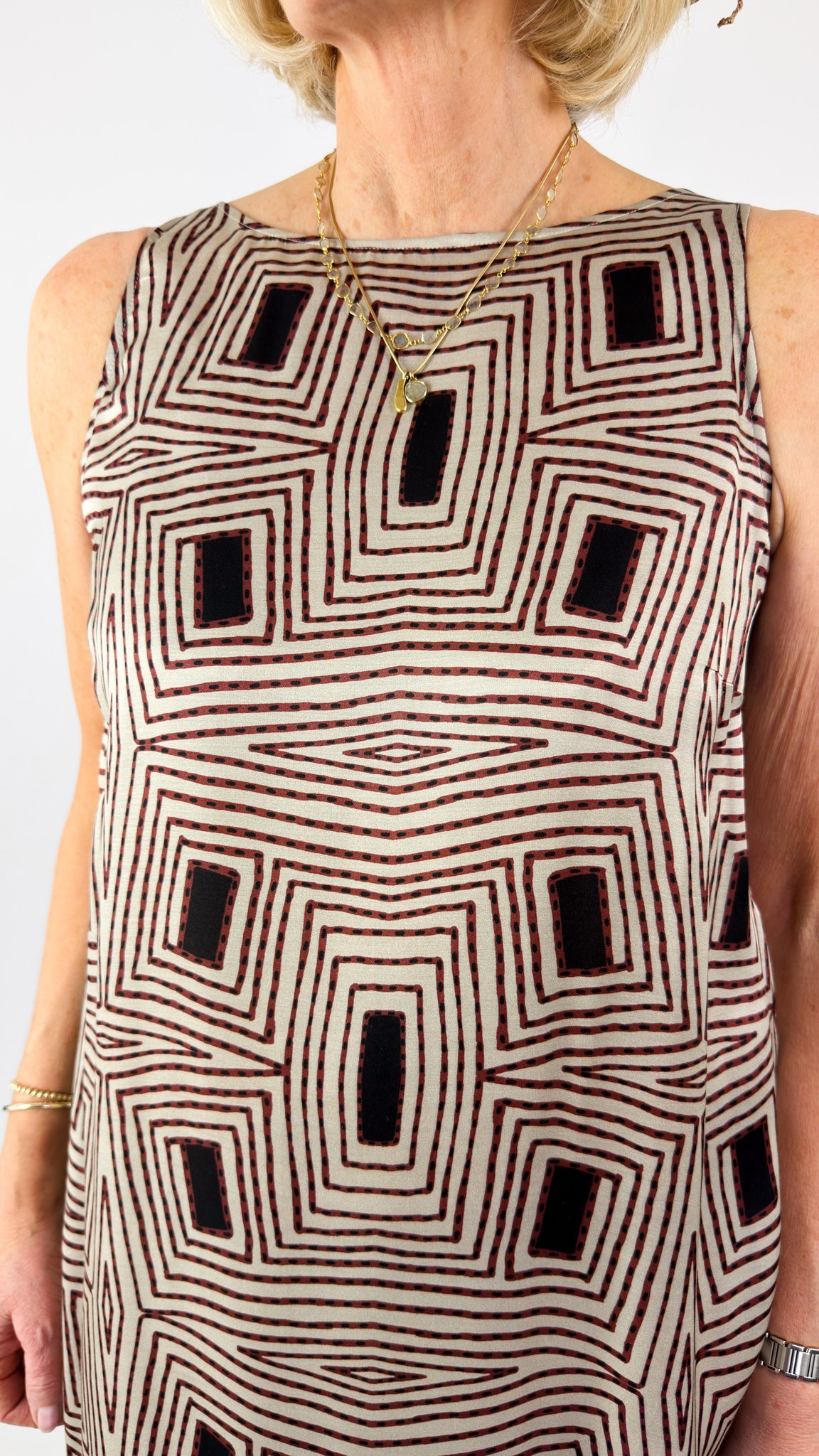 Diega Ruca Dress Ecru/Camel