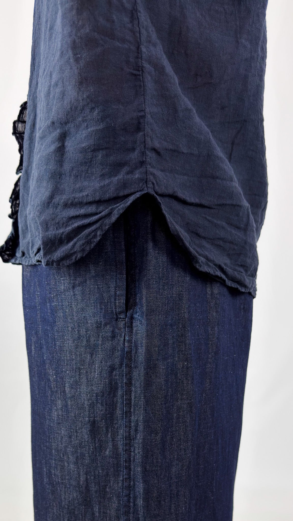 Maison de Soil 001D Frill Shirt Marine