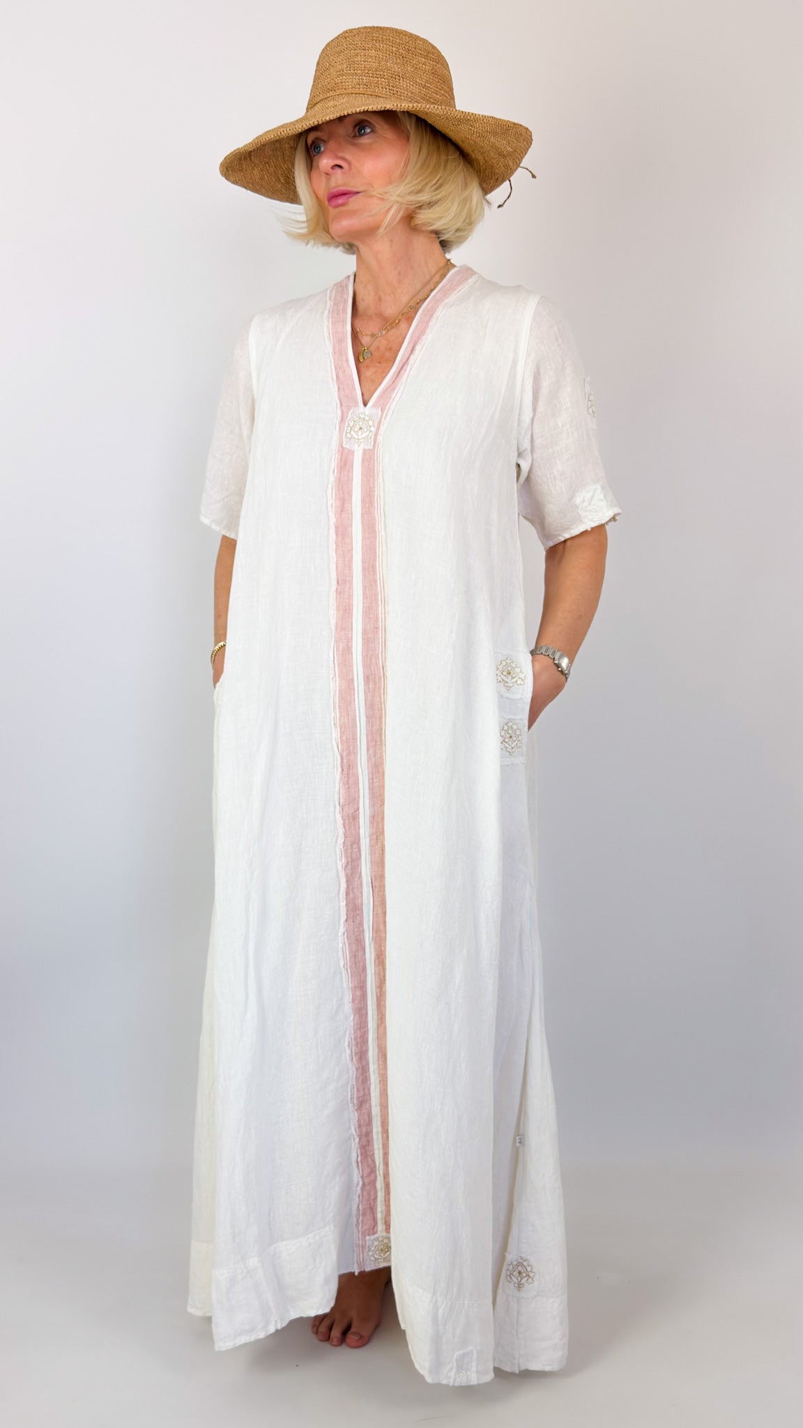 Agencies TurQuoise Dori Kori Dress White