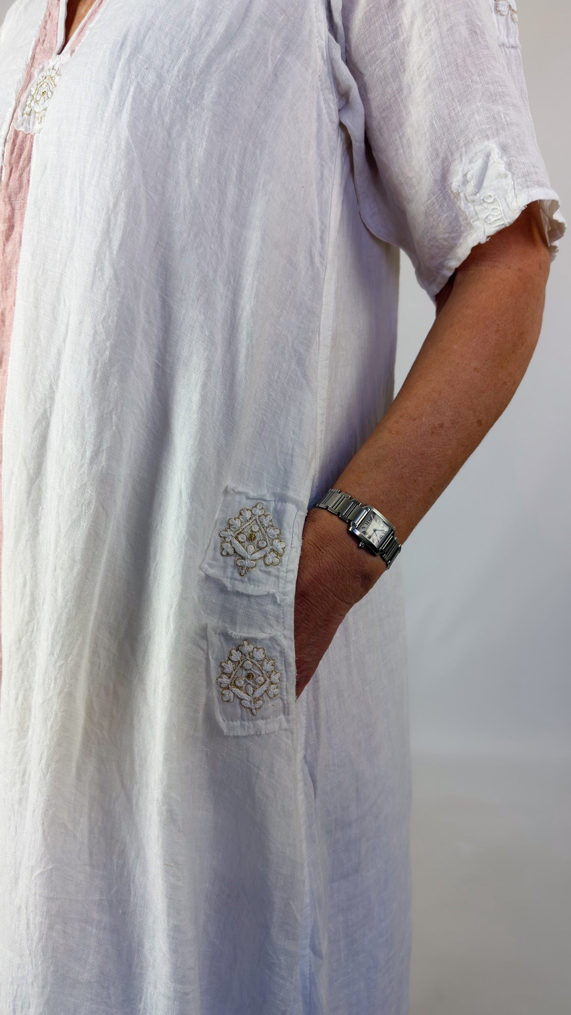 Agencies TurQuoise Dori Kori Dress White