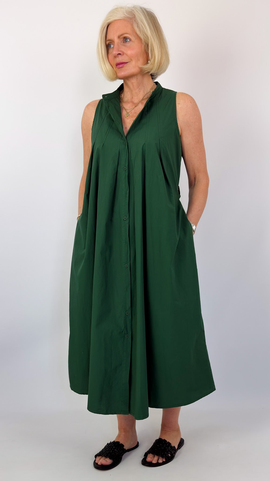 Humility Luna Dress Green