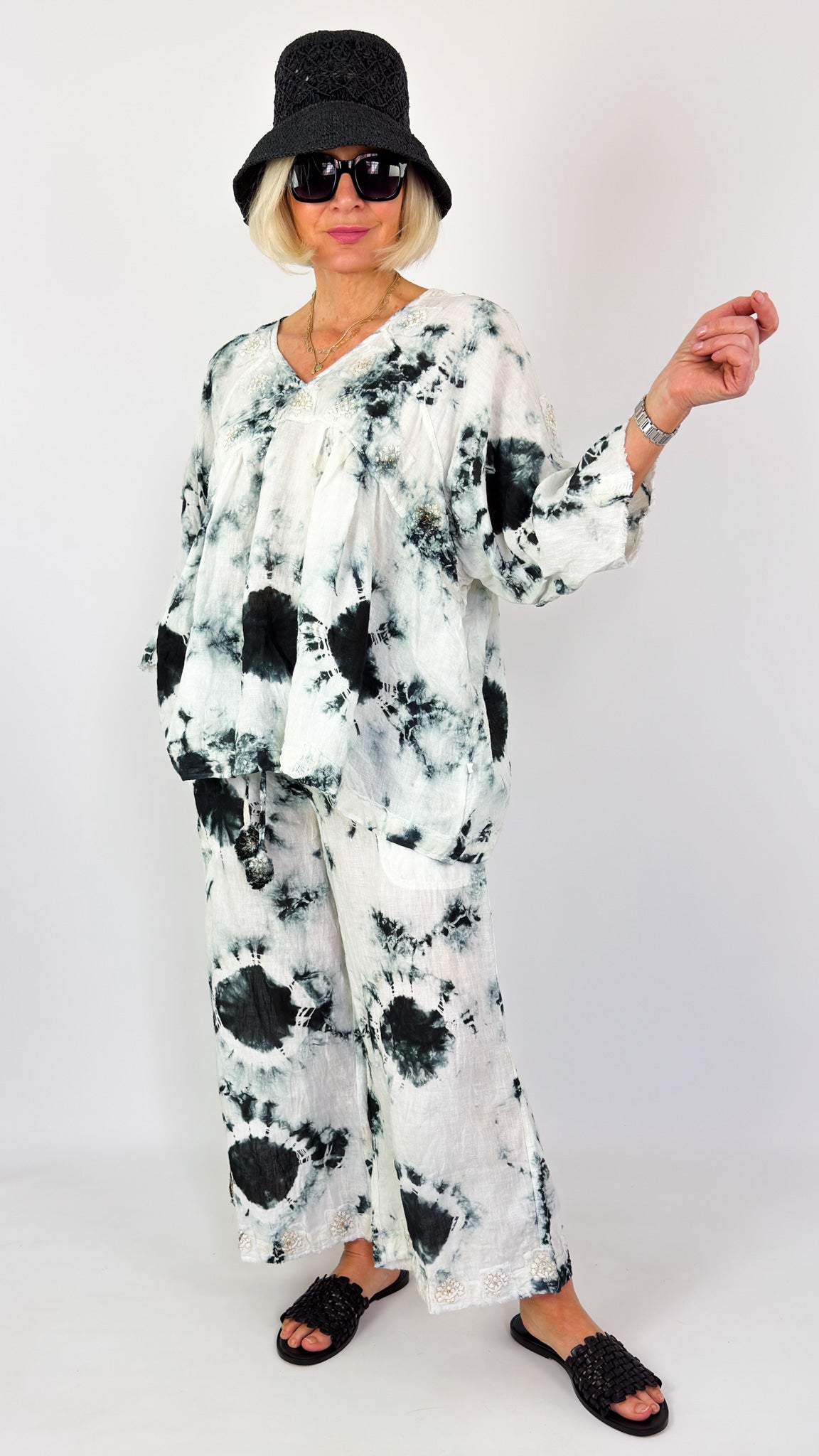 Agencies TurQuoise Lissa Blouse Black/White