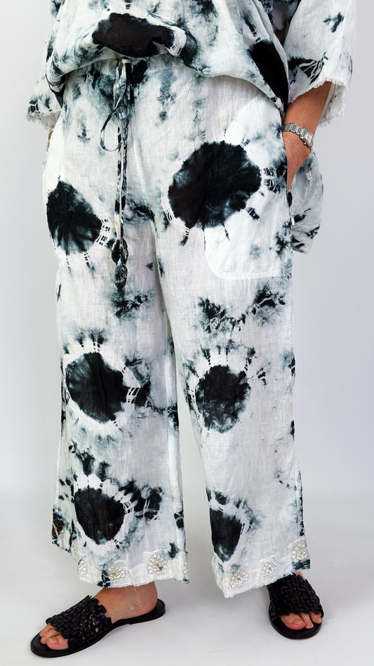 Agencies TurQuoise Lissa Trousers Black/White