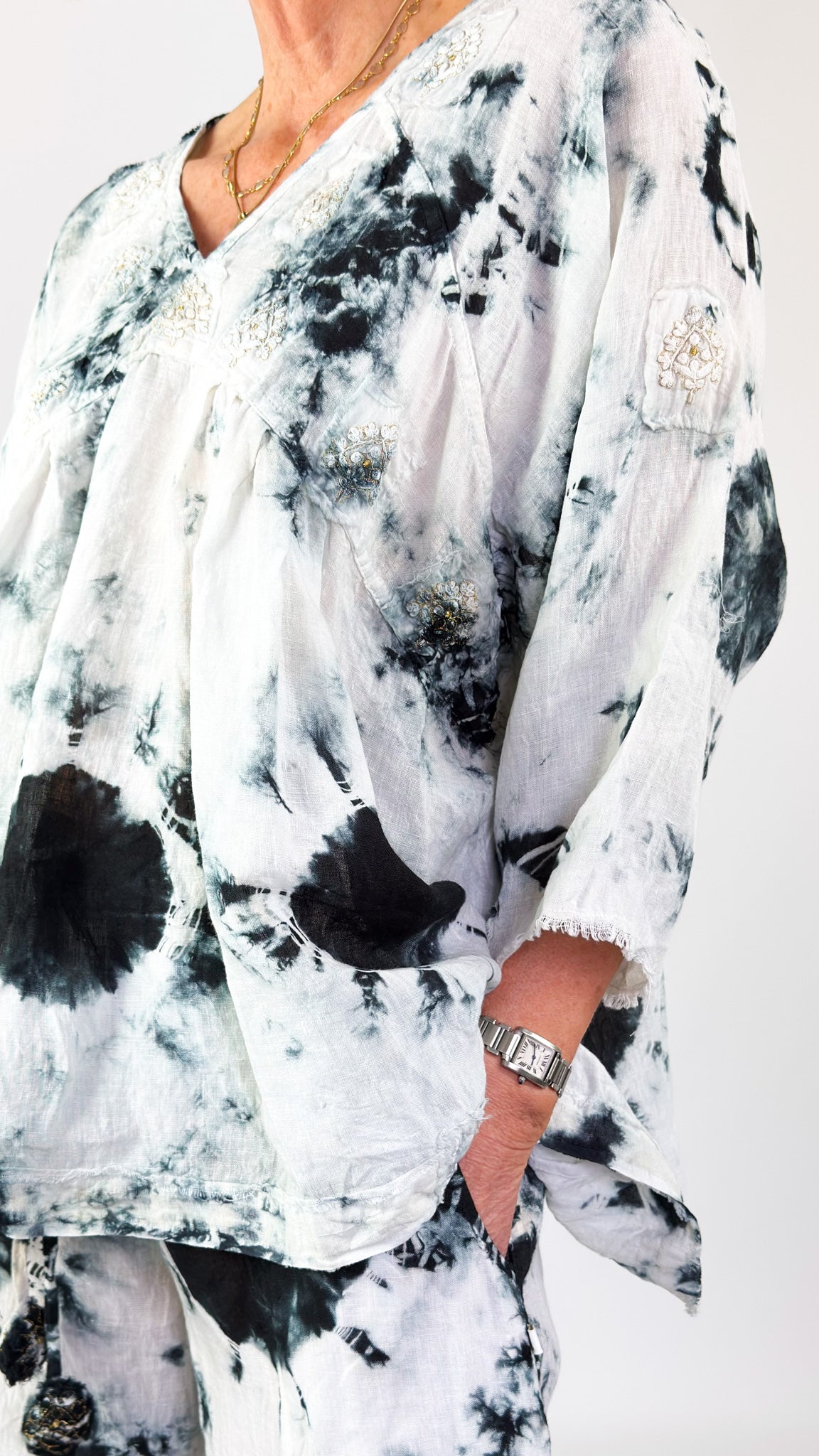 Agencies TurQuoise Lissa Blouse Black/White