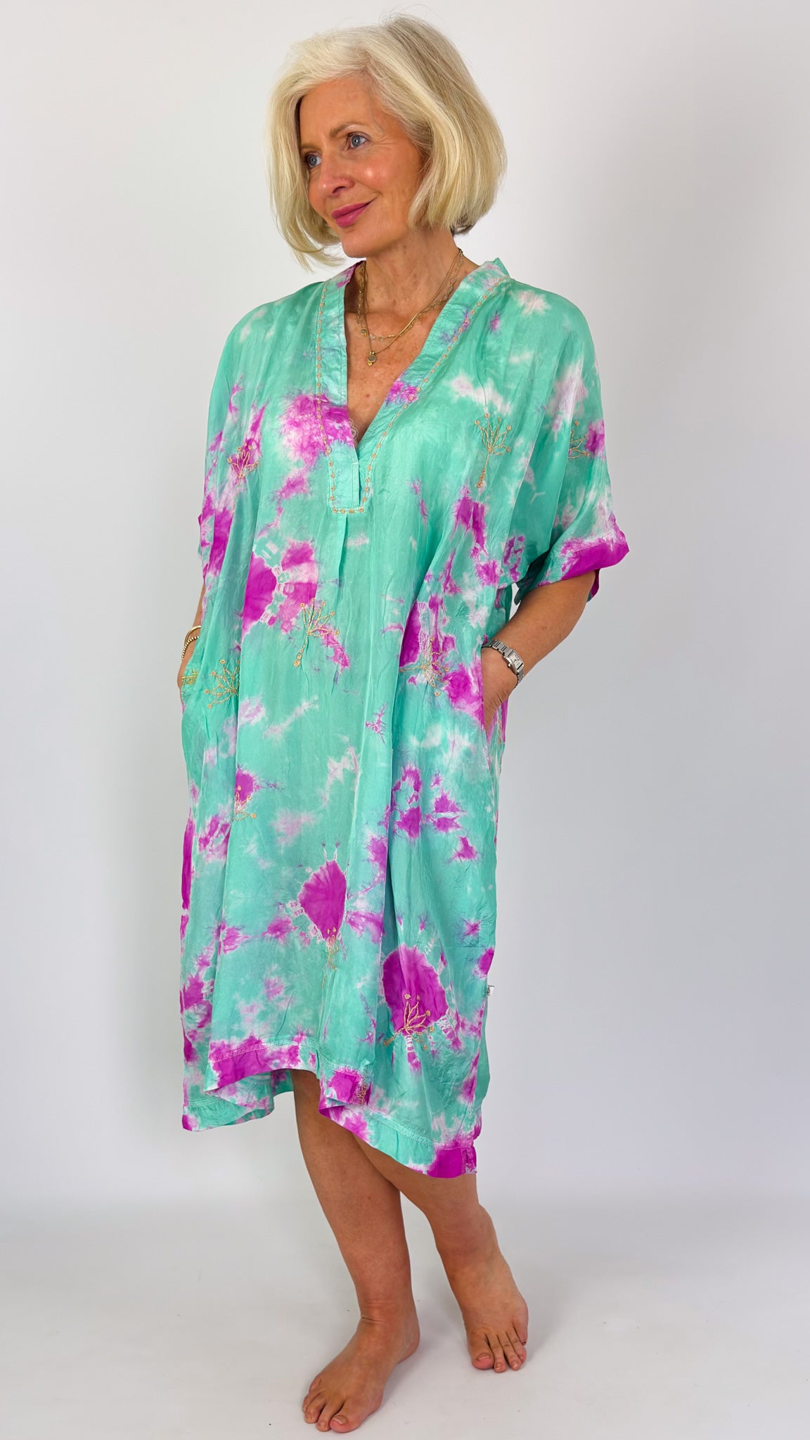 Agencies TurQuoise Vanessa Dress Emerald/Fuchsia