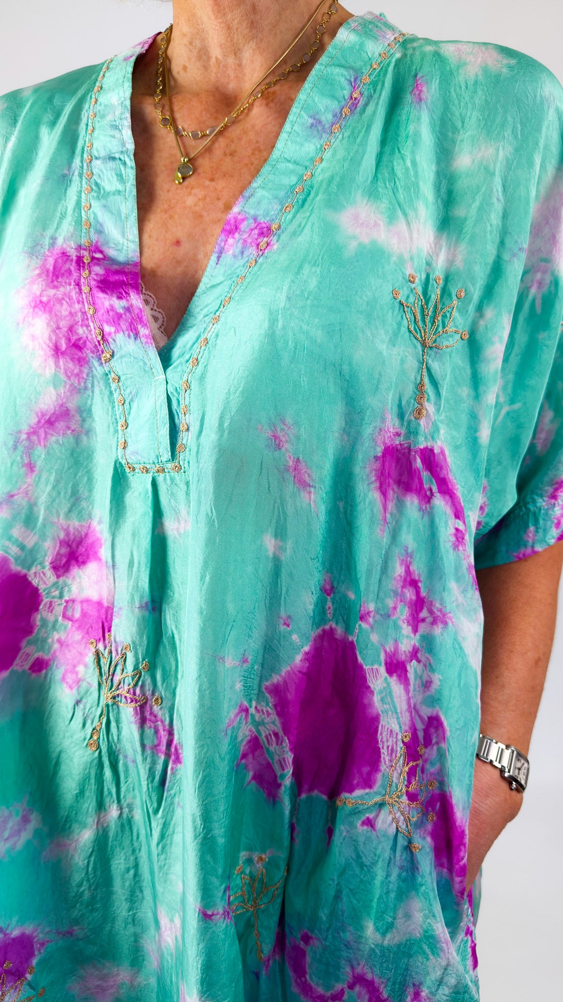 Agencies TurQuoise Vanessa Dress Emerald/Fuchsia