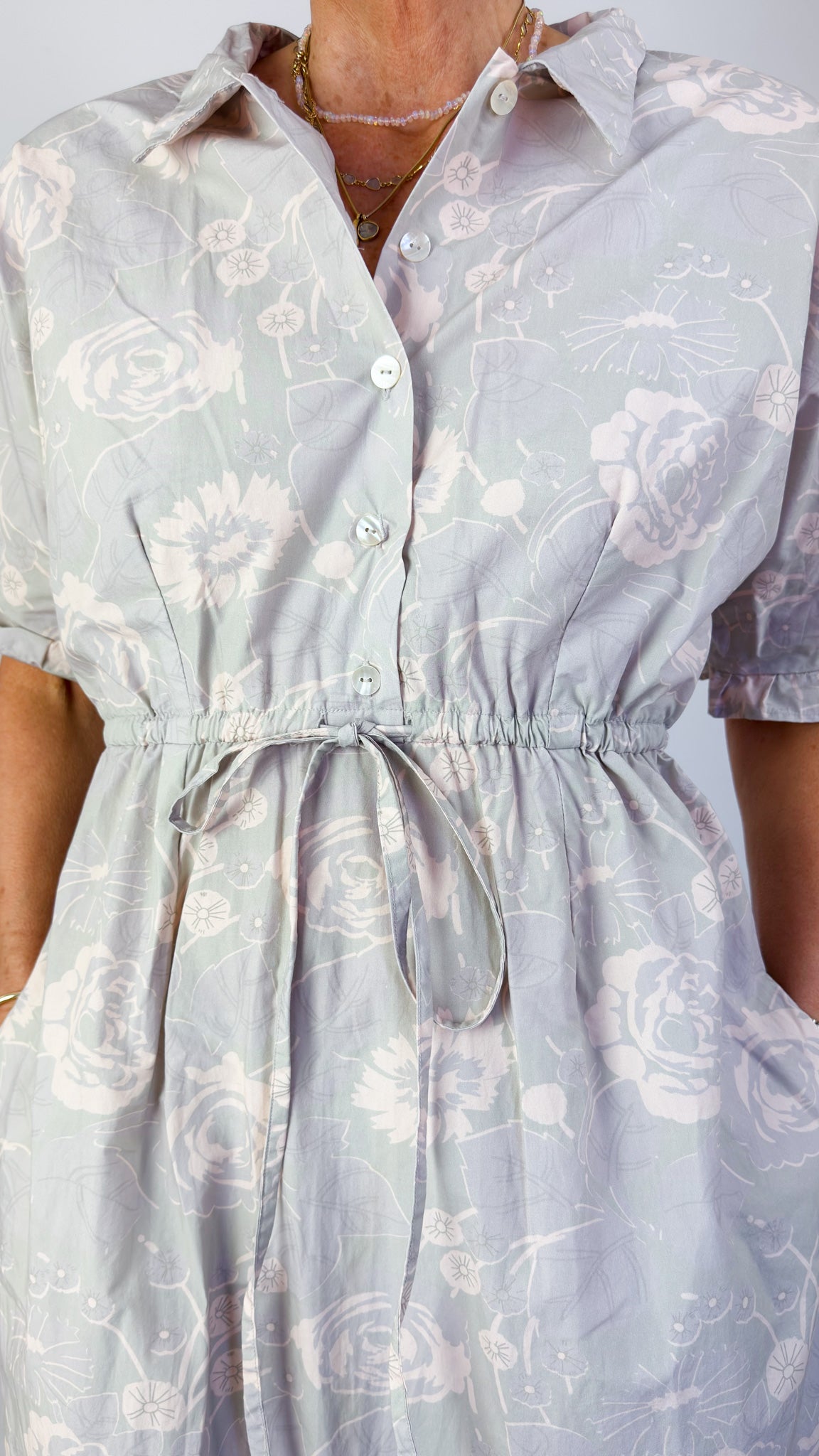 Sula Uniform Dress Shadow Rose Print
