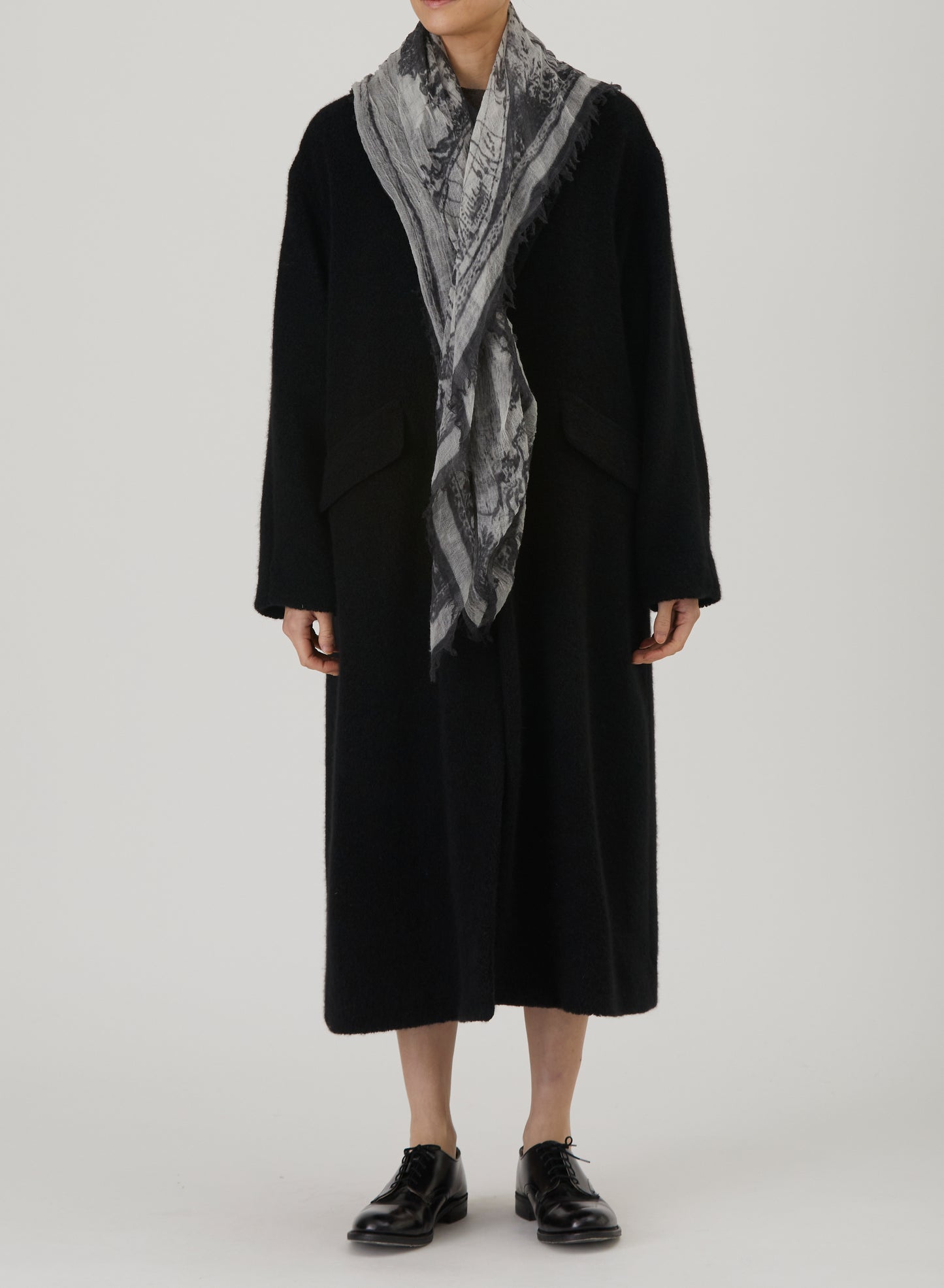 Pas De Calais 0661 Travel Print Scarf Charcoal PRE-ORDER