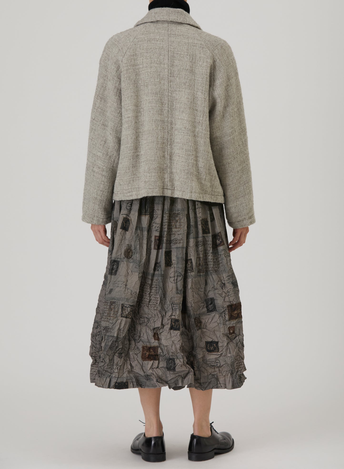 Pas De Calais 7491 Travel Print Skirt Charcoal PRE-ORDER