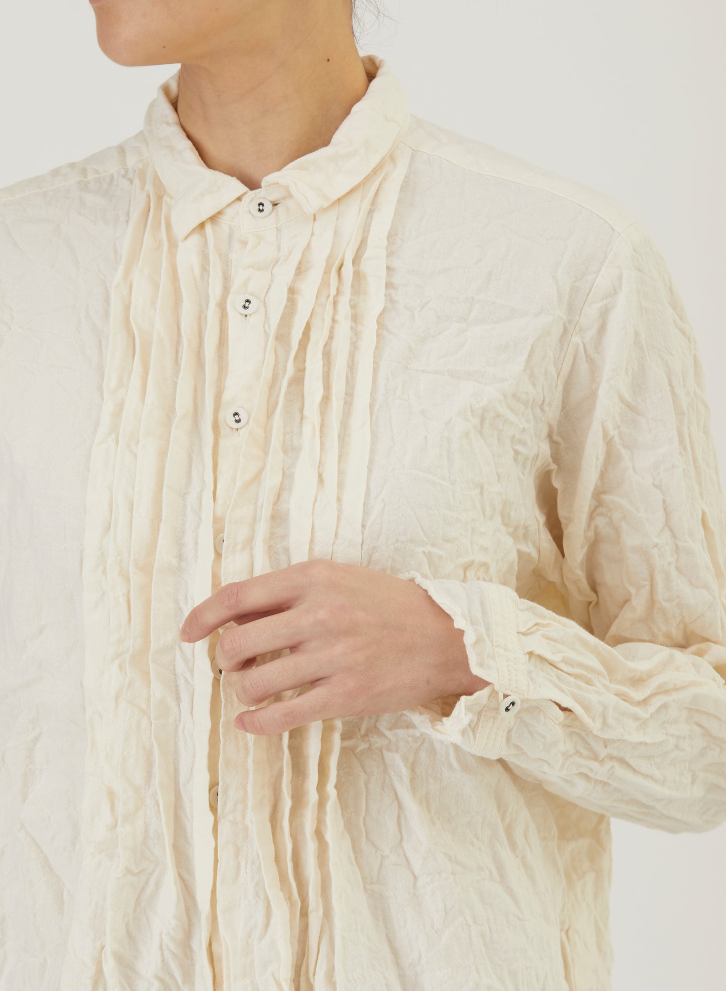 Pas De Calais 6850 Pin-Tuck Blouse Ivory PRE-ORDER