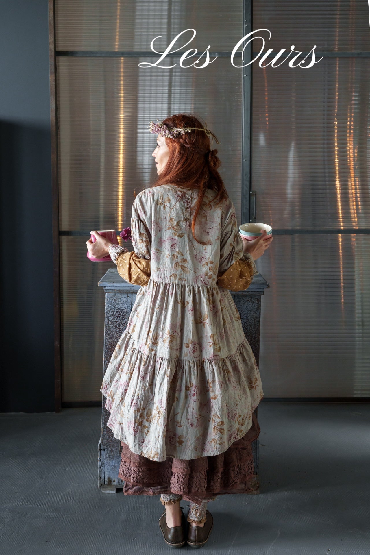 Les Ours Nana Blouse Sage Flowers PRE-ORDER